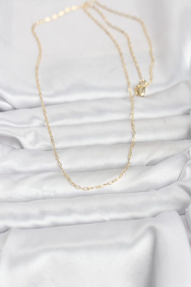 60cm Golden Brass Chain Women's Necklace for Elegant Necks