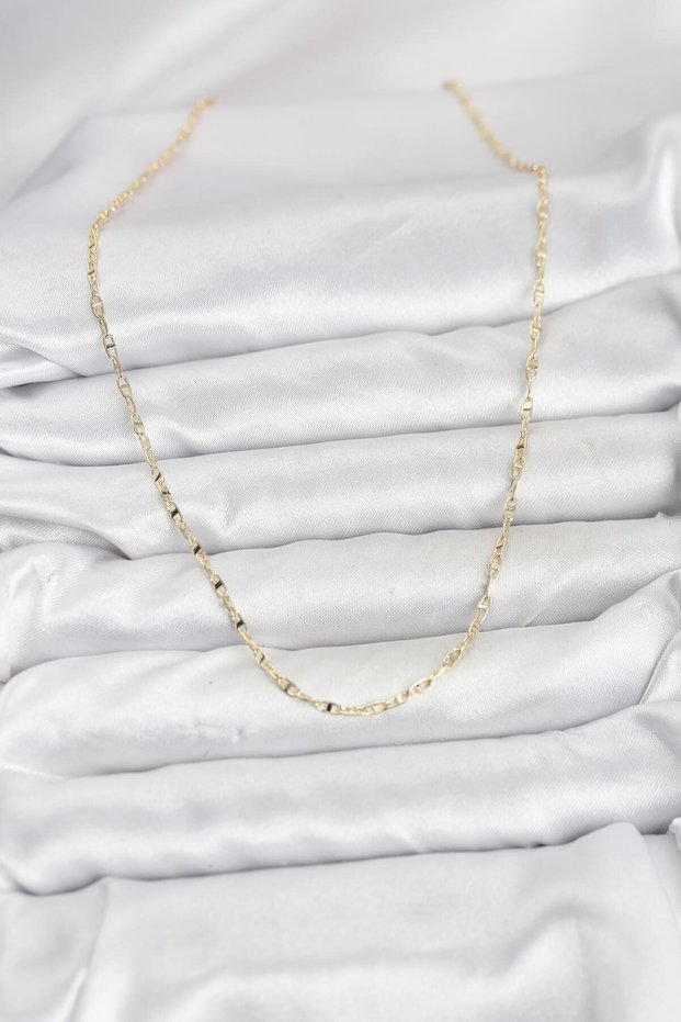 60cm Golden Brass Ship Chain Women's Necklace for Elegant Necks