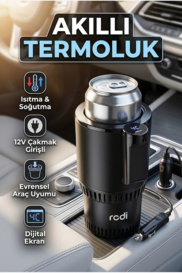 Heated and Cooled Car Cup Holder with Digital Display 60 ° C -4 ° C Lighter with Input Port