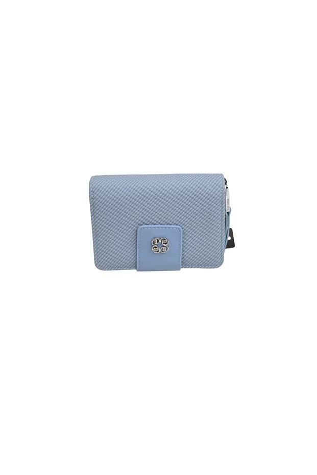 Duki Daso Women's Blue Wallet with Zipper and Card Holder Blue