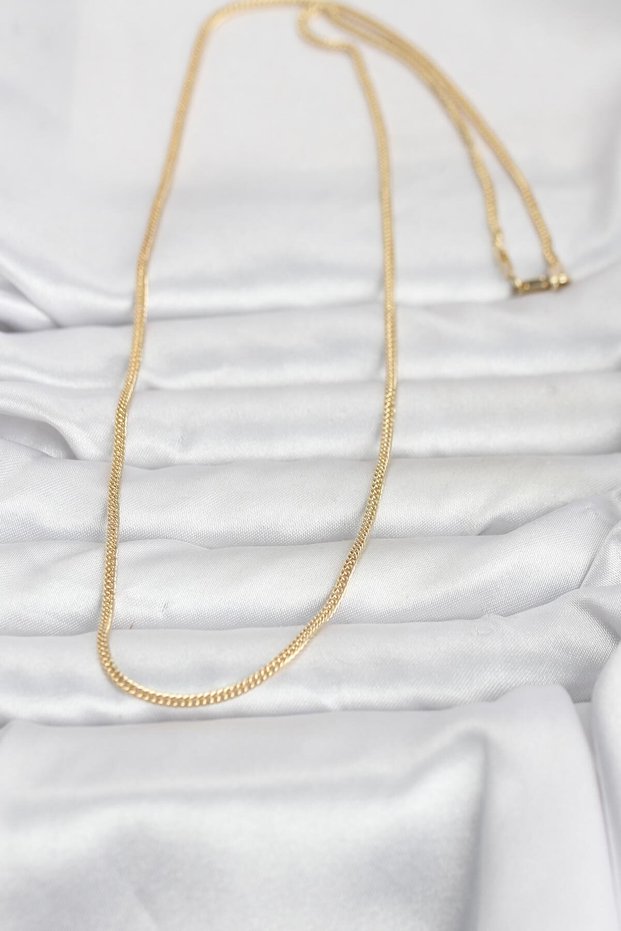 60cm Golden Brass Chunky Chain Women's Necklace for Elegant Necks