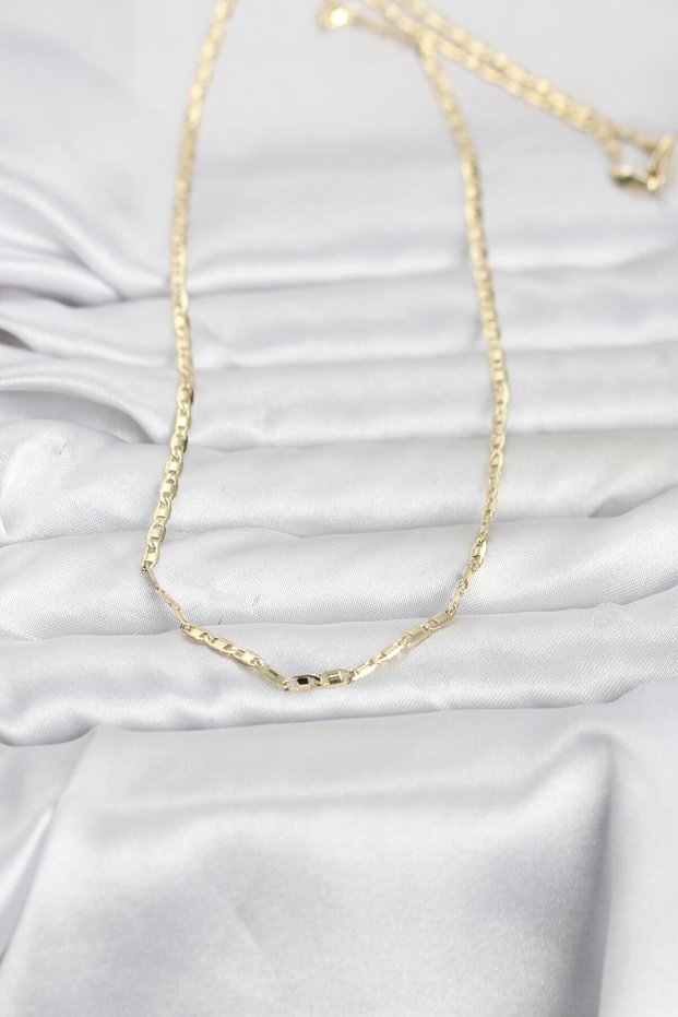 60cm Golden Brass Sailor Chain Style Women's Necklace for Elegant Necks