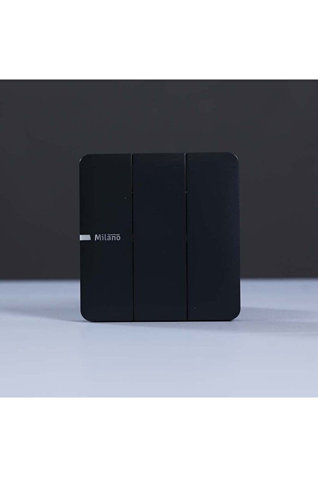 10A 3 Gang 2 Way Switch Matte Black, Electrical Switch And Socket For Wall Installation