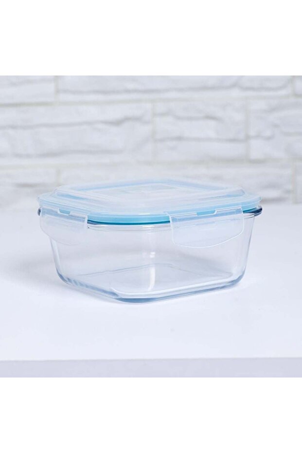 Cloc Glass Storage Square 800 ml, Kitchen Storage Container For Pantry And Countertop Use