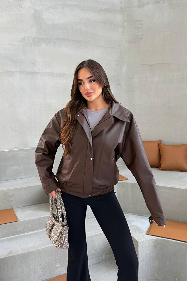 Zr Model Oversize Leather Jacket
