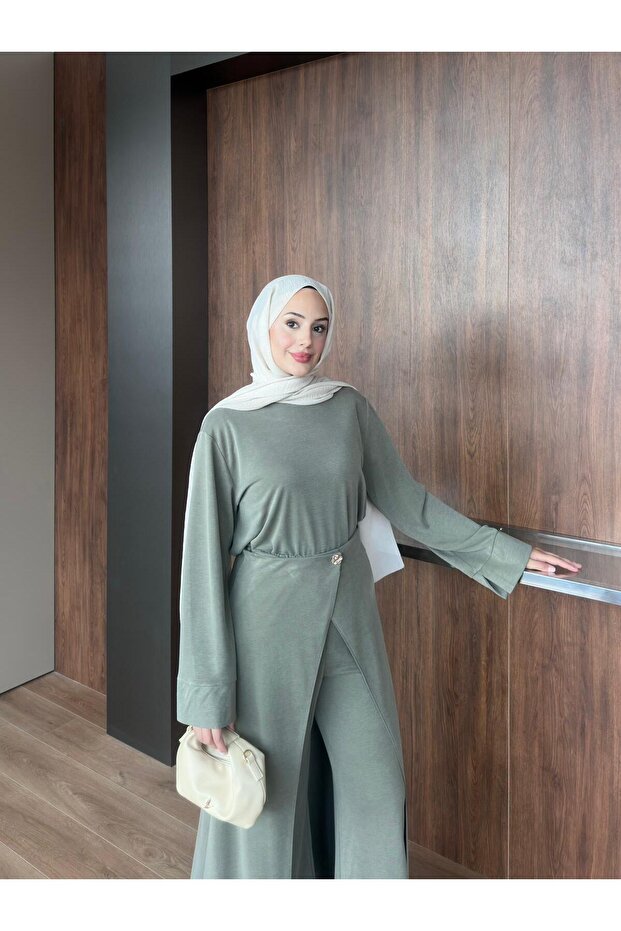 Molly Nelly Women's Comfortable Suit with Skirted Pants