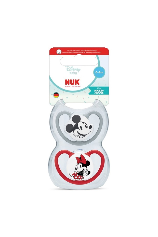 Disney Mickey Mouse 2-Pack Silicone Pacifier 0-6 Months (Boxed)
