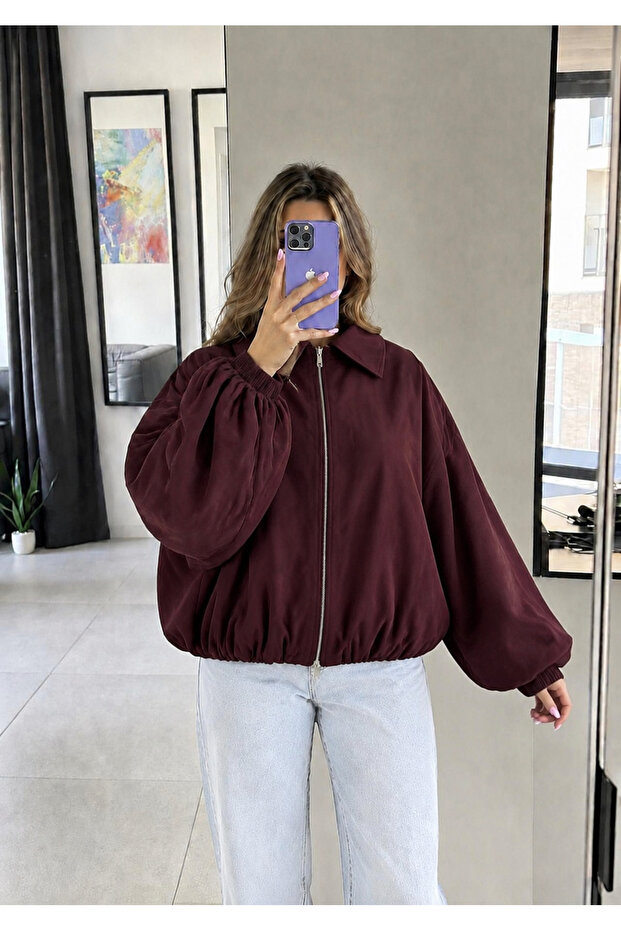 Modal Casual Zippered Bomber Jacket