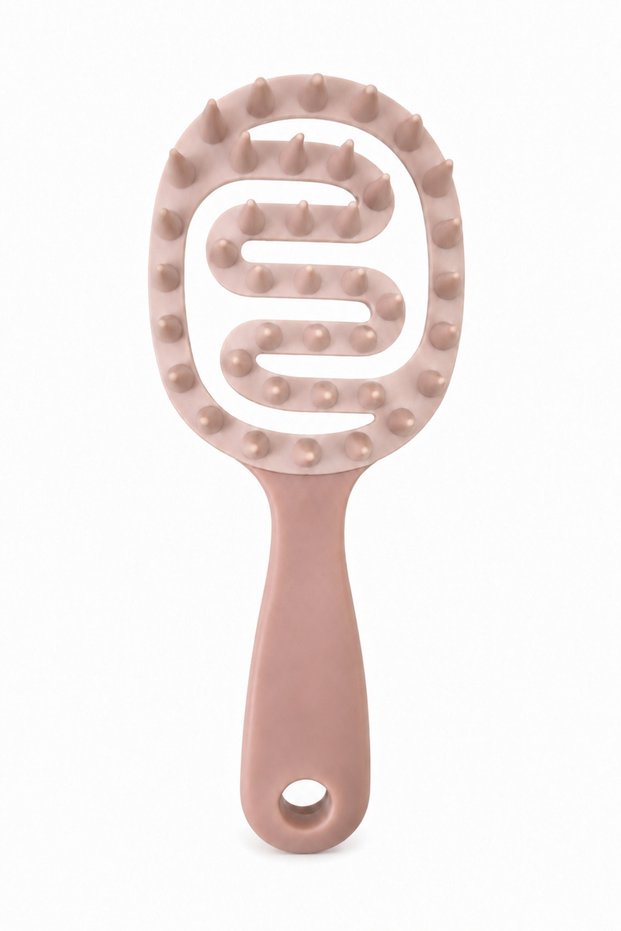 Hair Scalp Massage Comb Soft Silicone Tip Handle Shower and Shampoo Brush
