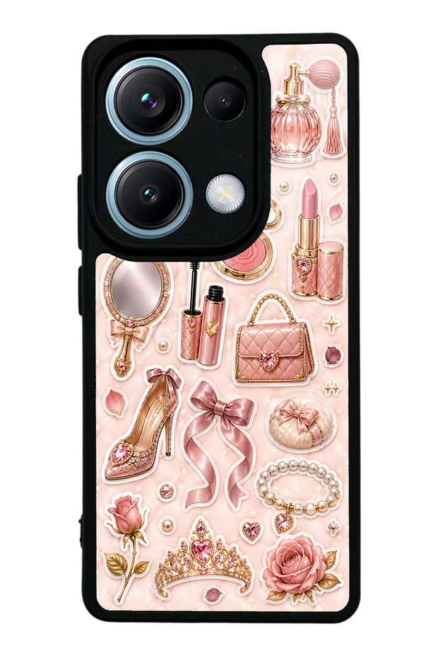 Xiaomi Redmi Note 14S Rose Gold Glam Design Glossy Phone Case