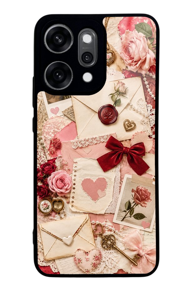 Oppo Reno 14 Pro Love Letter Garden Design Glossy Phone Case