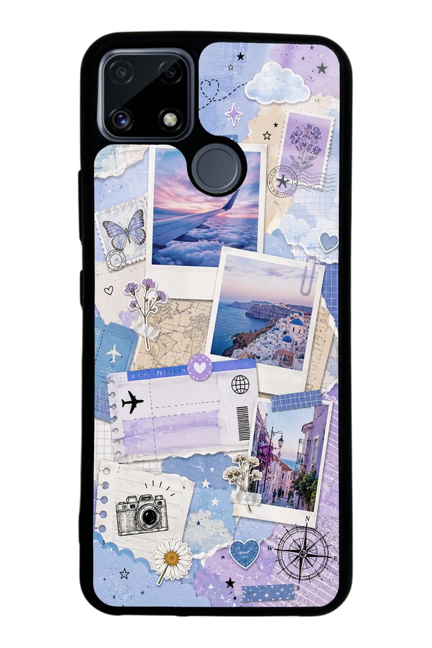 Realme C25 Pastel Travel Diary Design Glossy Phone Case