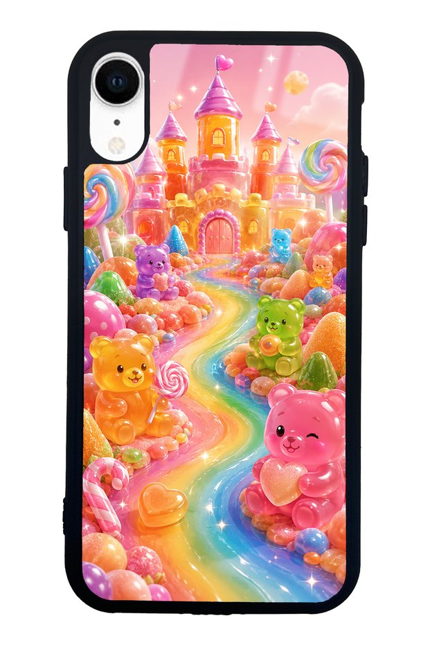 iPhone Xr Jelly Bear Castle Design Glossy Phone Case