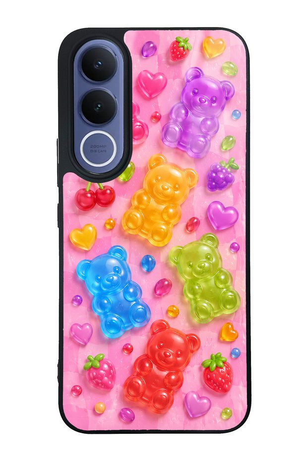 Vivo V70 Fe Candy Bear Fruits Design Glossy Phone Case