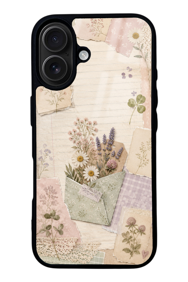 iPhone 16 Wildflower Diary Design Glossy Phone Case
