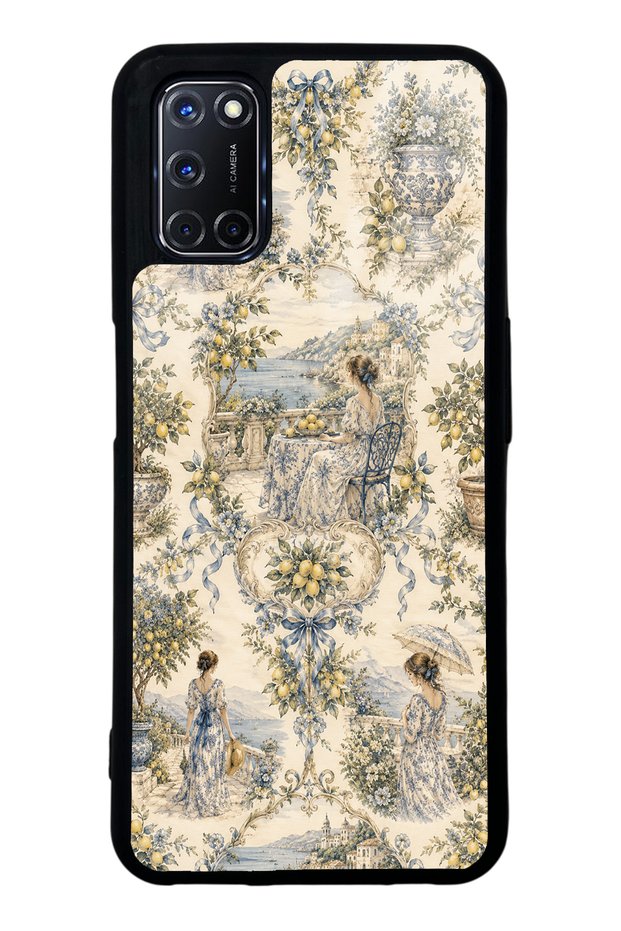 حافظة هاتف لامعة بتصميم Positano Toile لهاتف Oppo A52