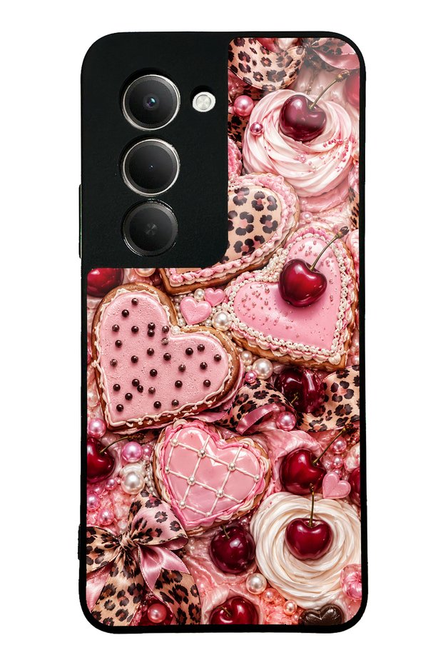 Xiaomi Redmi 15 Glossy Phone Case with Cherry Leopard Sweetheart Design