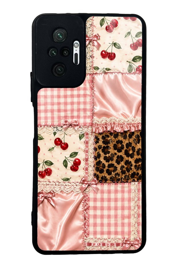 حافظة هاتف لامعة بتصميم مرقّع على شكل جلد الفهد لهاتف Xiaomi Redmi Note 10 Pro