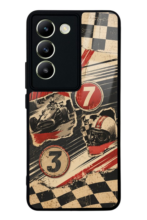 Vivo V30 Lite Retro Racing No. 7 Design Glossy Phone Cases