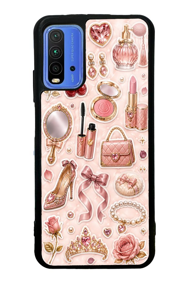 Xiaomi Redmi 9t Rose Gold Glam Design Glossy Phone Case