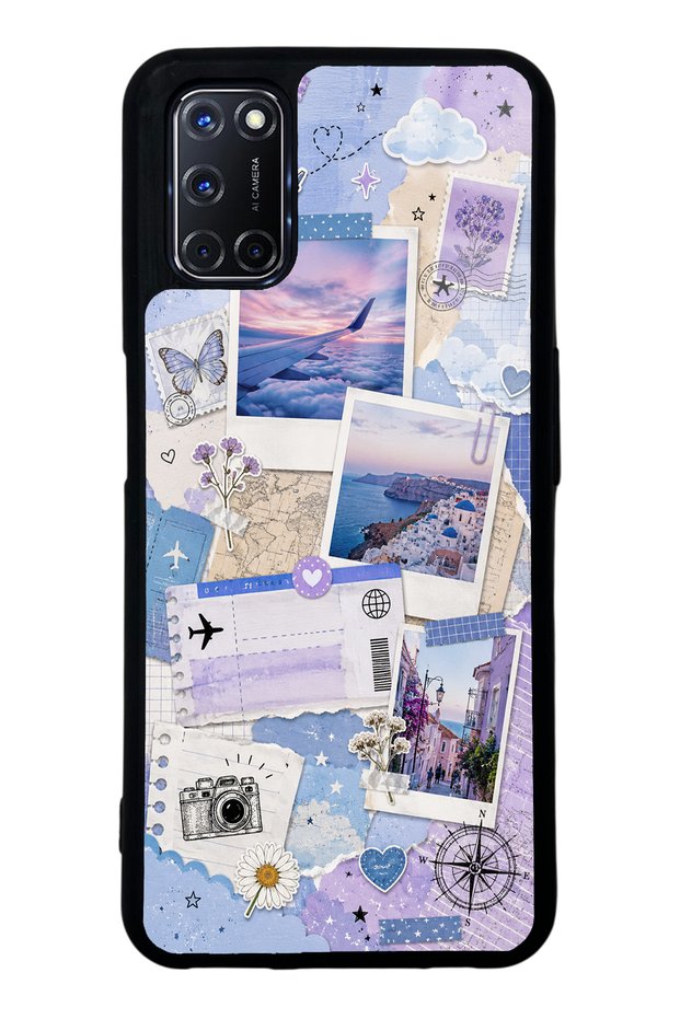 Oppo A52 Pastel Travel Diary Design Glossy Phone Case