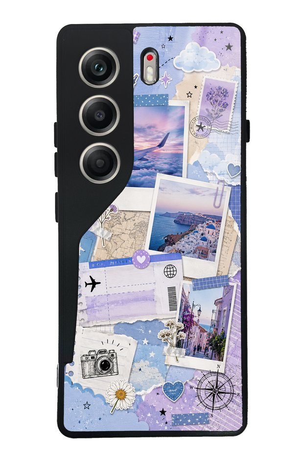 Tecno Camon 40 Pastel Travel Diary Design Glossy Phone Case