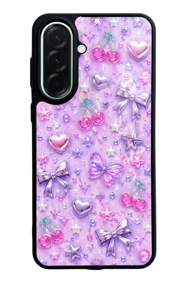 Samsung A37 Lilac Charm Pop Design Glossy Phone Case