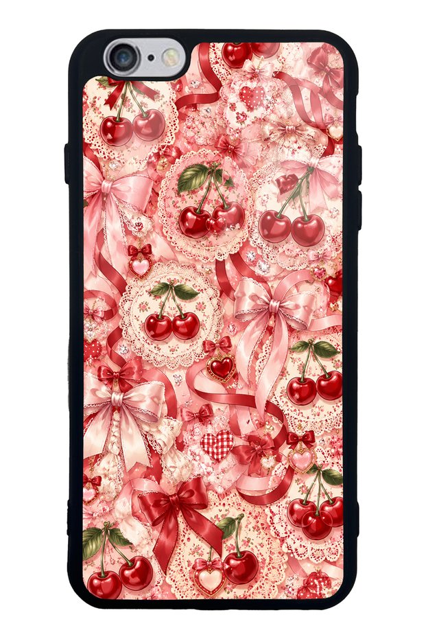 iPhone 6 Plus Cherry Lace Fantasy Design Glossy Phone Case