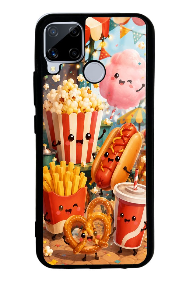 Realme C15 Fun Food Party Design Glossy Phone Case
