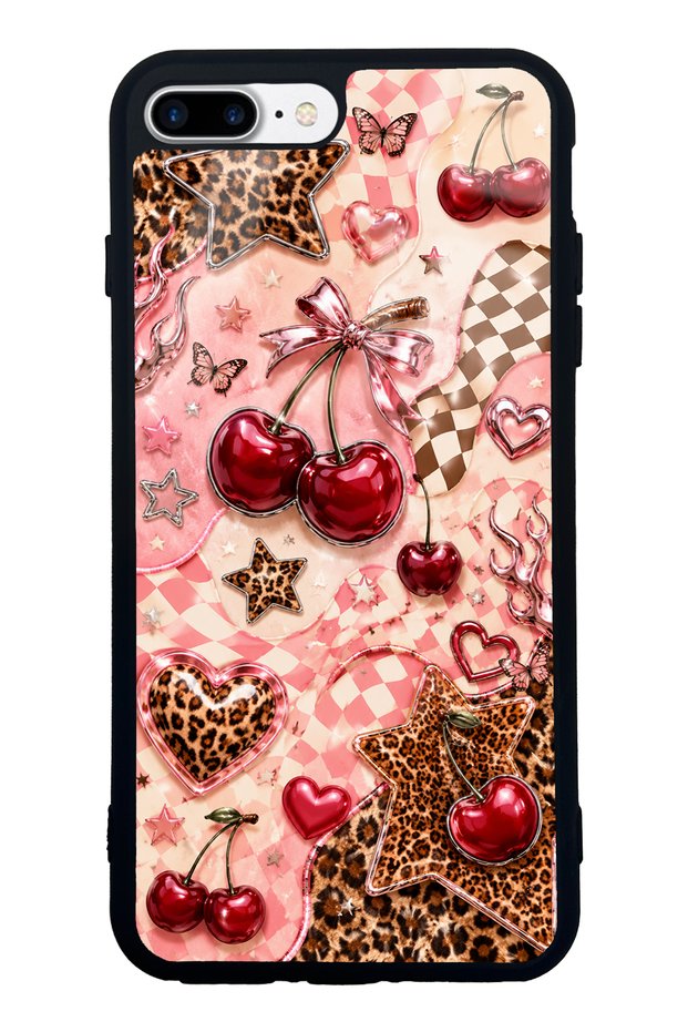 iPhone 7 Plus Cherry Rebel Pop Design Glossy Phone Case