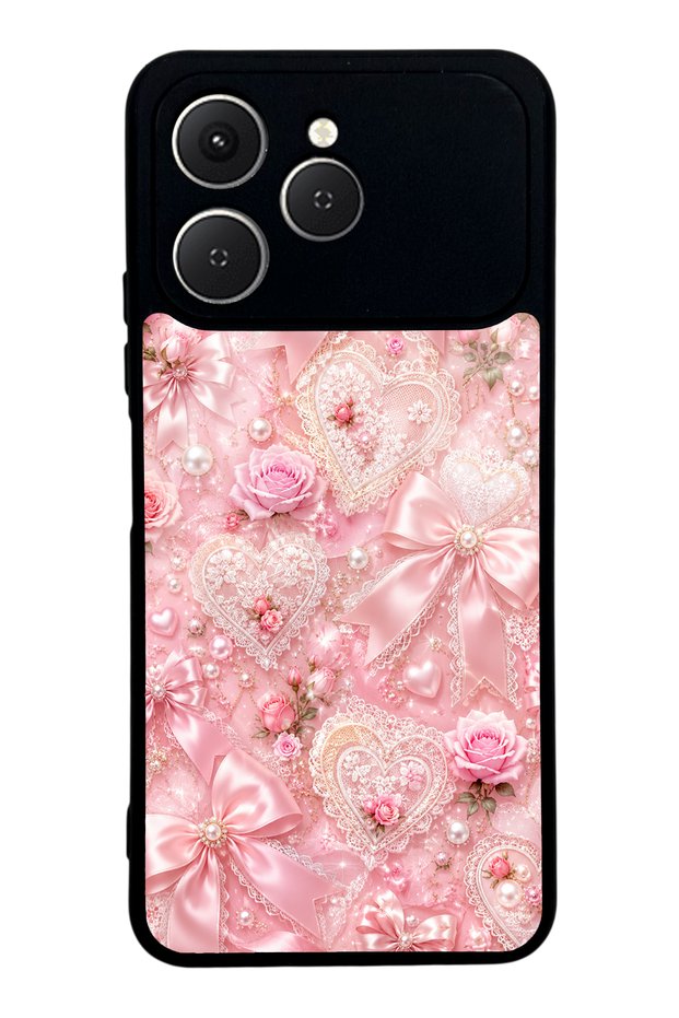 Tecno Spark 40 Pink Lace Romance Design Glossy Phone Case