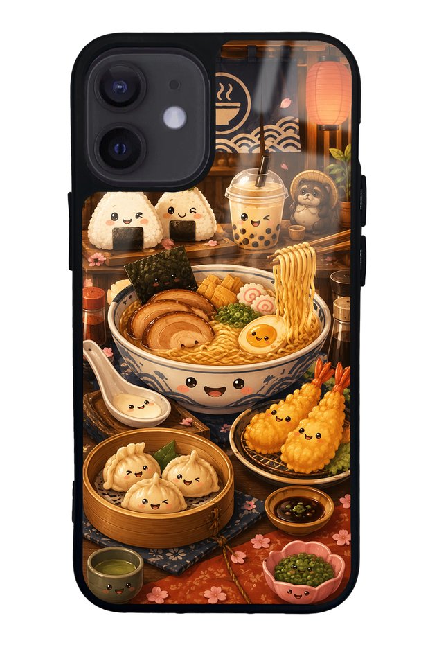 iPhone 12 Mini Ramen Bento Club Design Glossy Phone Case