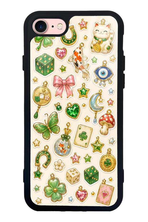 حافظة هاتف لامعة بتصميم Lucky Star Charms لهاتف iPhone 7