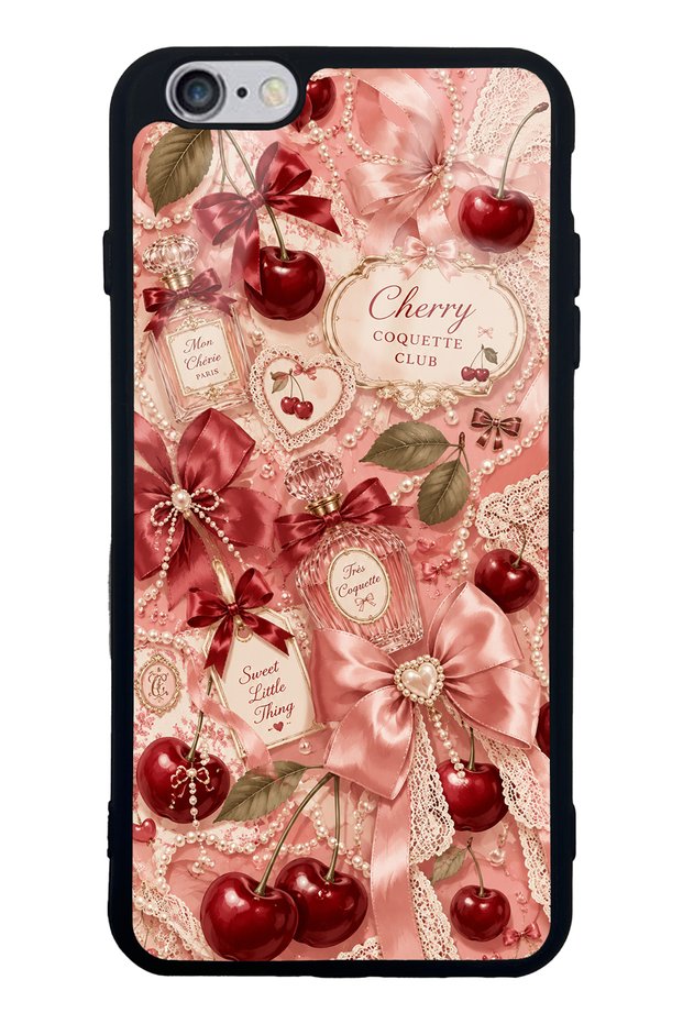 iPhone 6 Plus Glossy Phone Case with Cherry Parfum Coquette Design
