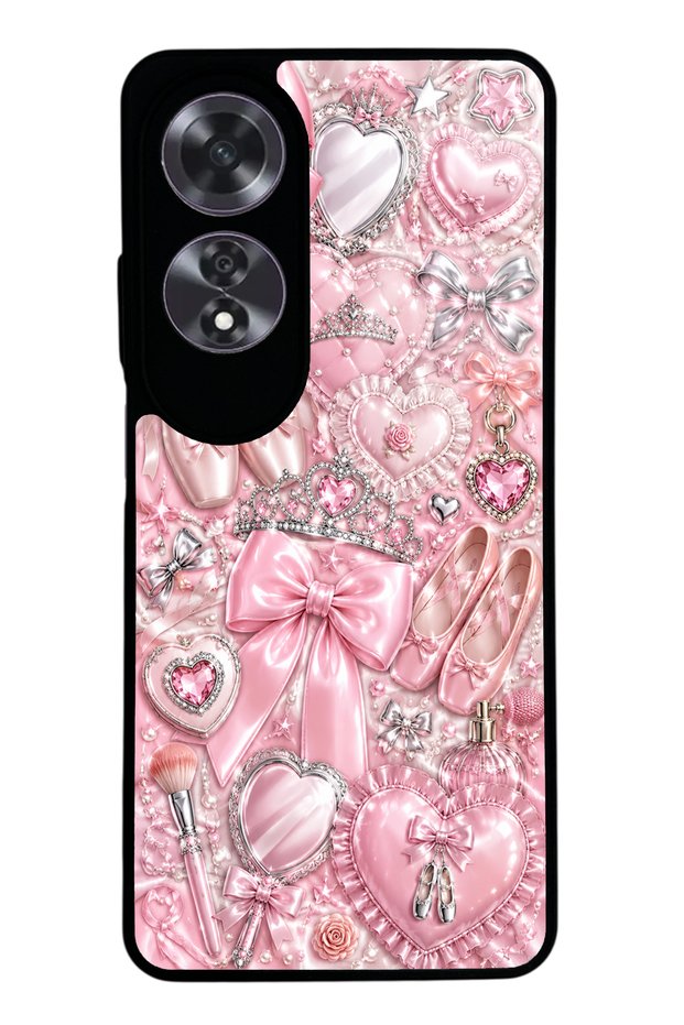 Oppo A60 Royal Pink Ballet Design Glossy Phone Case