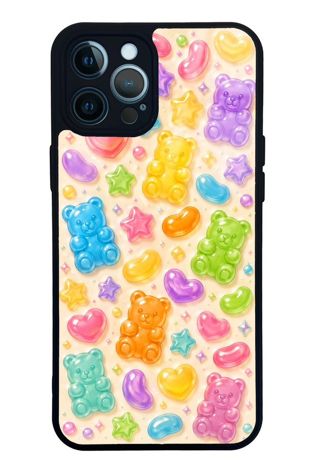 iPhone 12 Pro Max Glossy Phone Case with Sweet Bear Jelly Design