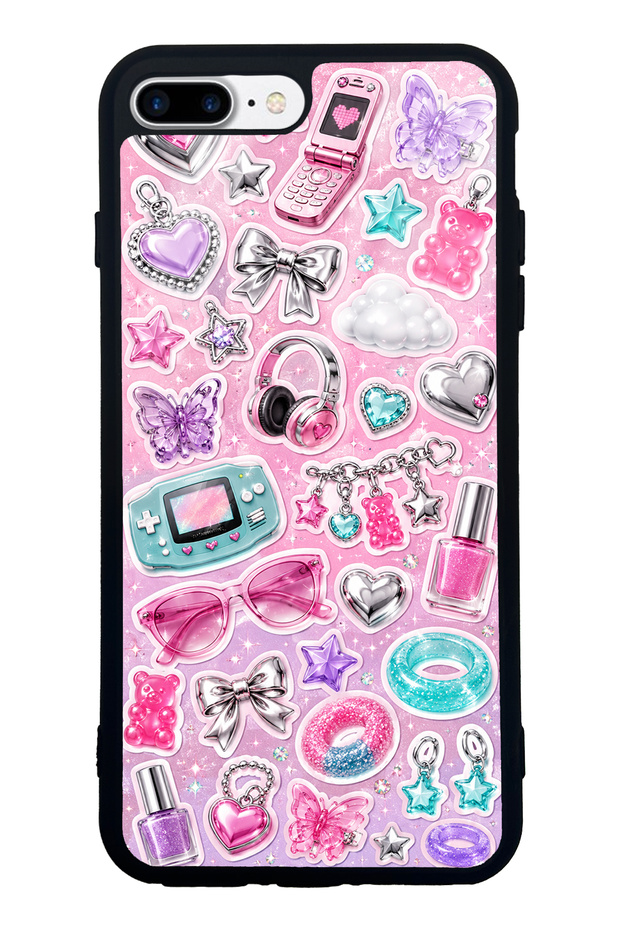 iPhone 7 Plus Y2K Sticker Dreams Design Glossy Phone Case