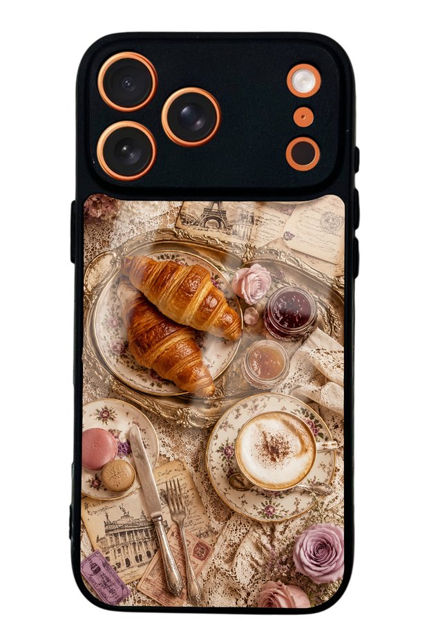iPhone 17 Pro Max French Café Romance Design Glossy Phone Case
