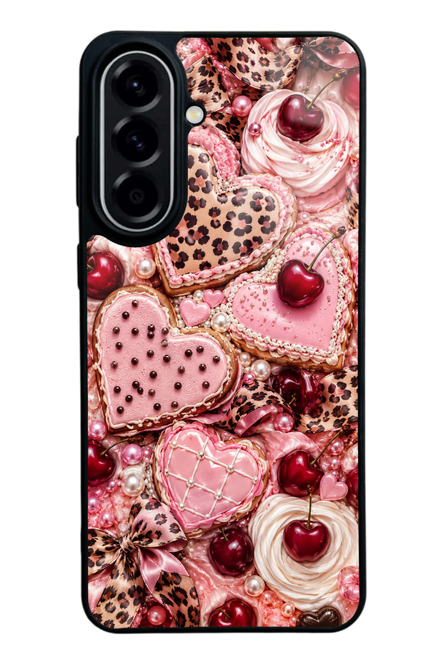 Samsung A57 Cherry Leopard Sweetheart Design Glossy Phone Case