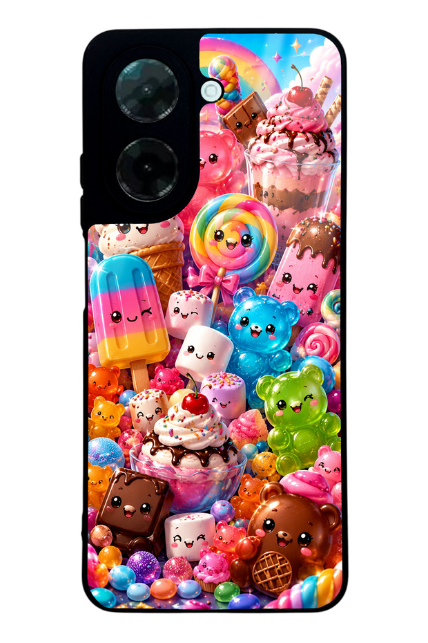 Xiaomi Redmi A5 Glossy Phone Case with Kawaii Candy Party Design