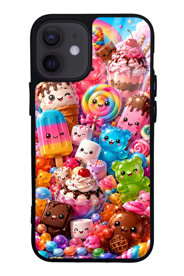 iPhone 12 Mini Kawaii Candy Party Design Glossy Phone Case