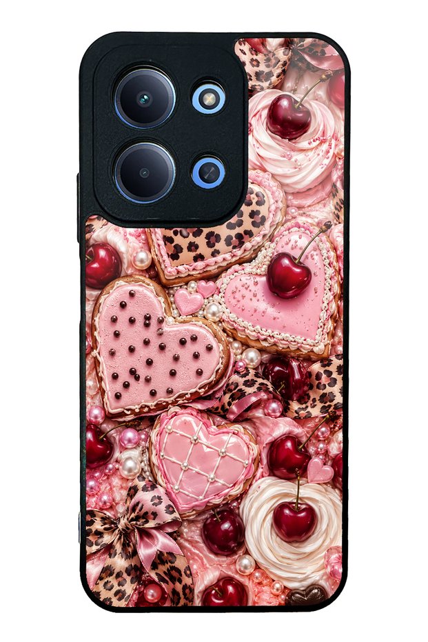 Xiaomi Redmi 15C Glossy Phone Case with Cherry Leopard Sweetheart Design