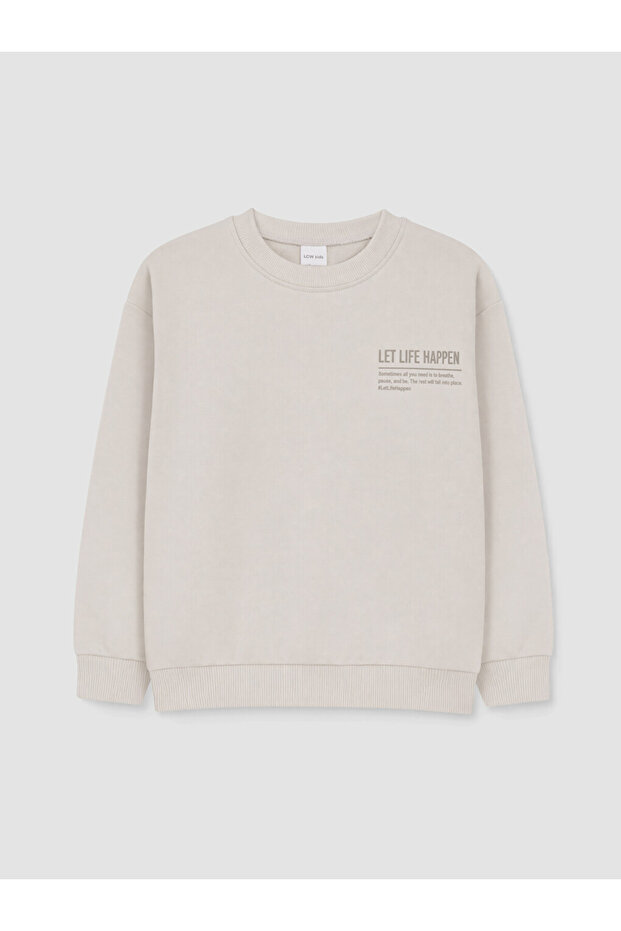 Crew Neck Printed Boys' Sweatshirt