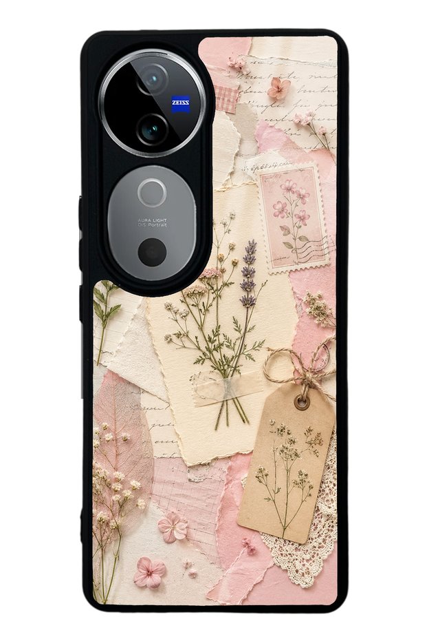 Vivo V40 Blush Herbarium Design Glossy Phone Case