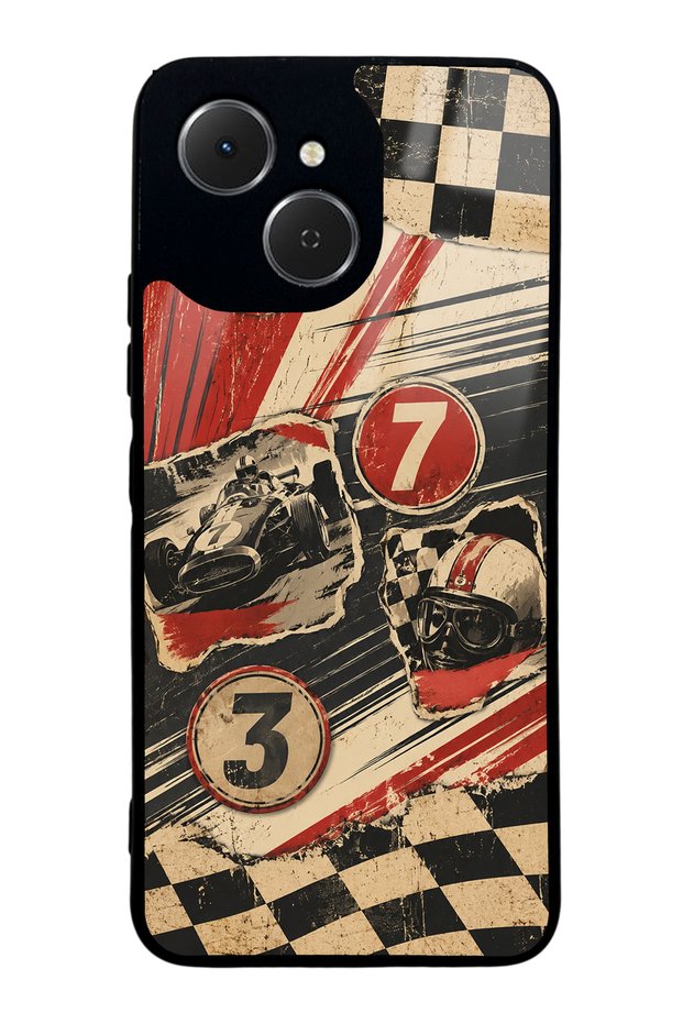 Tecno Spark 40C Retro Racing No. 7 Design Glossy Phone Cases