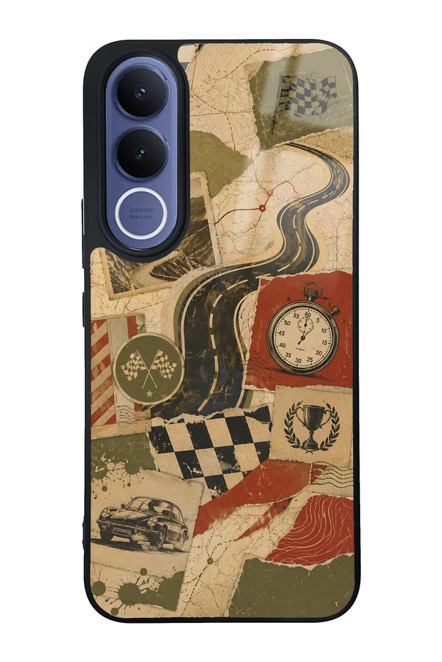 Vivo V70 Fe Retro Road Racing Design Glossy Phone Case
