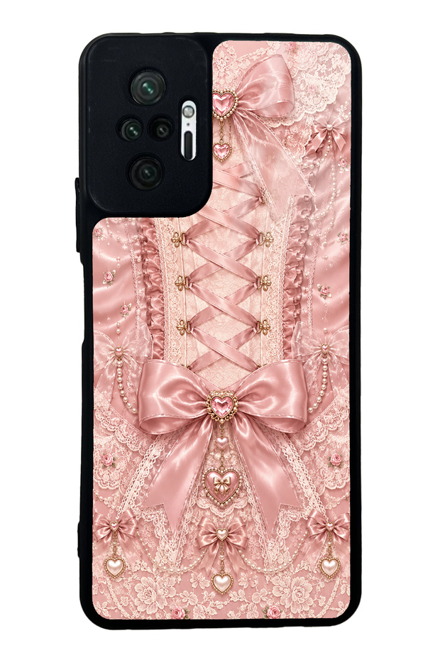 Xiaomi Redmi Note 10 Pro Pink Corset Coquette Design Glossy Phone Case