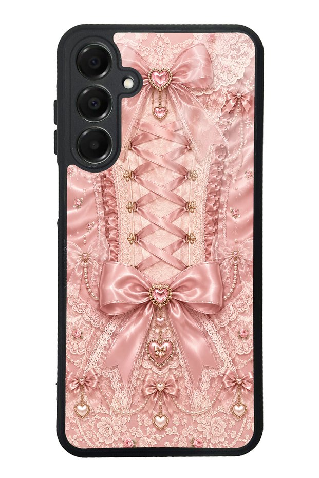 Samsung A16 Pink Corset Coquette Design Glossy Phone Case