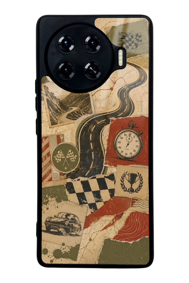 Tecno Spark 20 Pro Plus Glossy Phone Case with Retro Road Racing Design