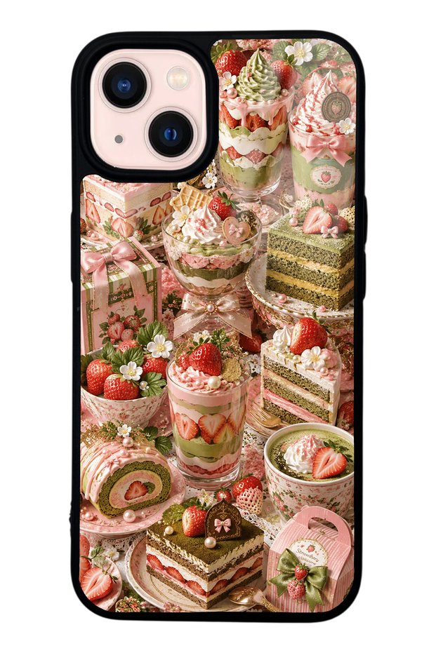 حافظة هاتف لامعة بتصميم Sweet Matcha Bakery لهاتف iPhone 13